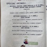 Menu page 5 of 9, February 2020 at Cumana Bistro Food in Salento