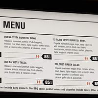 Veg section of the menu at Zocalo in Copenhagen