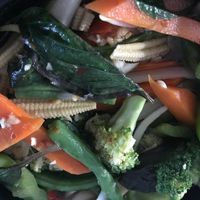 Spicy basil vegetables at Kittiwat Thai Kitchen in Frederick