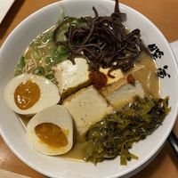 Classic ramen w/vegan egg, mushroom, and pickled veggies   at Ramen Danbo - Kitsilano in Vancouver