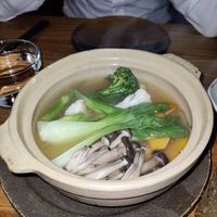 Vegetables and mushrooms in vegan broth, very tasty  #Veganuary at Nami in Varberg
