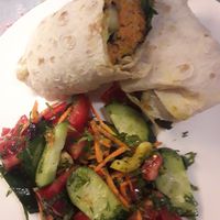 Vegan roll with side salad at Twelve Tables in Yerevan