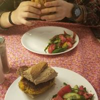 Vegan burger at Twelve Tables in Yerevan