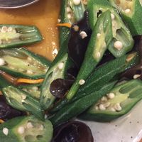 Most delicious okra and black fungus dish! at JingXin in Changsha