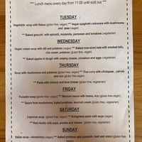 menu from the end of october 2023  at Bistro Na tři tečky in Jihlava