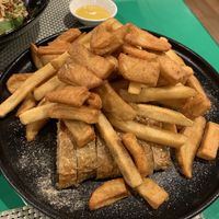Triple fried Snack   at Meimen FángKōngDòng 梅門防空洞 in Taipei