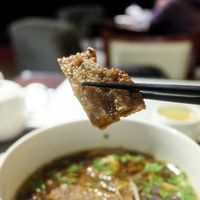 Soy cutlet noodles (quite oily) at Meimen FángKōngDòng 梅門防空洞 in Taipei