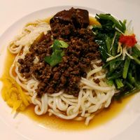 Noodle version. Noodle too doughy for ME at Meimen FángKōngDòng 梅門防空洞 in Taipei