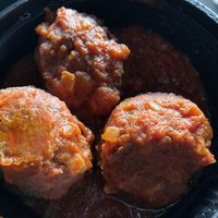 Meatballs with marinara at Mimi Blue Meatballs in Indianapolis