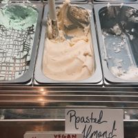 one of the vegan gelatos - peach! at Asheville Chocolate in Asheville