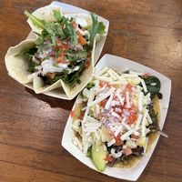 chile relleno made vegan and portobellini made vegan  at Craft and Taco Lounge in Escondido