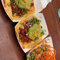 Al Pastor (2) and Fried Avocado (1)  at Craft and Taco Lounge in Escondido