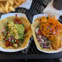 Vegan pastor and avotaco, pastor by far the best for me at Craft and Taco Lounge in Escondido