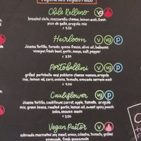 vegetarian menu at Craft and Taco Lounge in Escondido