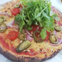 Gluten free pizza at Johnny Dough's at The Bridge in Conwy