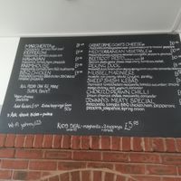 Menu board at Johnny Dough's at The Bridge in Conwy