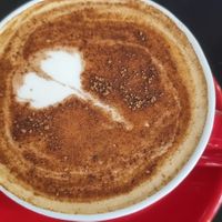 Chai latte with coffee at Prana Cafe in Leicester