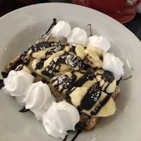 Peanut banana waffle   at Prana Cafe in Leicester