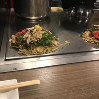 Hiroshima style okonomiyaki  at Kamehameha - かめはめは in Kyoto