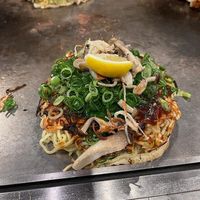 Mushroom okonomiyaki at Kamehameha - かめはめは in Kyoto