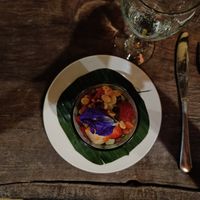 Fruit salad with tamarind sauce at Swasti Beloved Cafe in Ubud