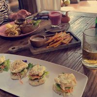 Smoked tofu buns and jackfruit burritos  at Swasti Beloved Cafe in Ubud