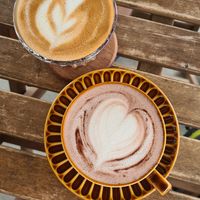 Oat choco and oat latte at Indiana vegan Cafe & Yoga in Langkawi