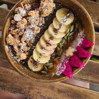 Tropical smoothie bowl at Indiana vegan Cafe & Yoga in Langkawi