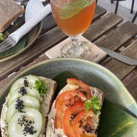 Humous with cucumber & tomato   at Indiana vegan Cafe & Yoga in Langkawi