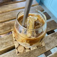 Iced latte  at Indiana vegan Cafe & Yoga in Langkawi