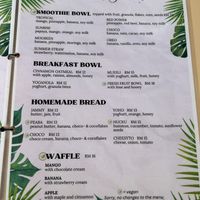 Menu march  at Indiana vegan Cafe & Yoga in Langkawi