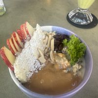 Overnight oatmeal with fruits   at Indiana vegan Cafe & Yoga in Langkawi