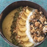 tropical smoothie bowl at Indiana vegan Cafe & Yoga in Langkawi