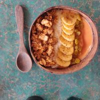 Create your own smoothie bowl!  at Indiana vegan Cafe & Yoga in Langkawi