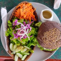 Burger!  at Indiana vegan Cafe & Yoga in Langkawi