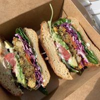 Amazing vegan place , this sandwich and soup was amazing and the place is situated in a very cute area.  at La Station Organique in Bois-des-filion