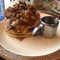 Maple apple biscoff pancake with bacon special   at Nowhere Man in Brighton