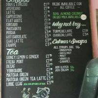 Drinks menu at LS6 in Leeds