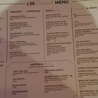 Menu at LS6 in Leeds