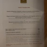 Menu du jour auquel on peut ajouter les protéines at La Clairière in La Petite-pierre
