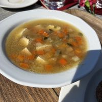 Vegan tofu “Finnish fish style” soup   at Cafe Lasipalatsi in Helsinki