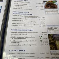 The menu at De Lier in Schinveld