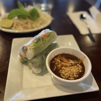 35 - Vegan House Signature Spring Rolls - Goi Cuon Chay Dac Biet. It has a vegan egg roll wrapped in a vegan spring roll. It’s a lovely mix of crunchy and fresh.  at LaTaste - Vietnamese Cuisine in Prattville