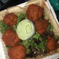 Vegan boneless wings were delicious. The sauce was perfect for them.  at Kayak Kafe - Midtown in Savannah