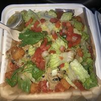 These were DELICIOUS!!!!!!!!   These are the vegan nacho tater tots.  It was ALOT and scrumdiddlyumtious.    This is a must try.  at Kayak Kafe - Midtown in Savannah