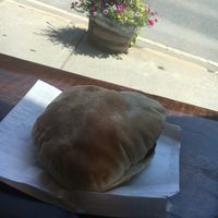 Hummus felafel pita at Yalla Vermont in Brattleboro