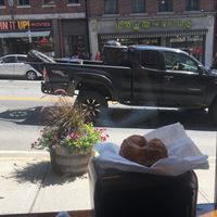 Fluffy donut at Yalla Vermont in Brattleboro