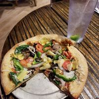 Veg Out pizza with vegan cheese and artichokes at Mellow Mushroom - International Dr in Orlando