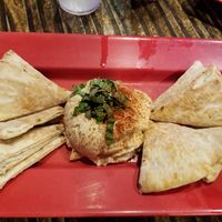 Hummus and pita bread at Mellow Mushroom - International Dr in Orlando