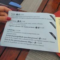 Menu at Terra Restaurant in Sagres